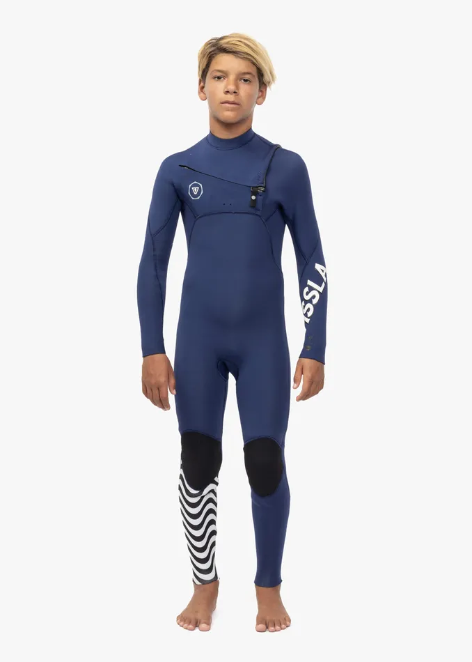 Youth Wetsuits Vissla 7 Seas Boys 43 Full Chest Zip Wetsuit Naval