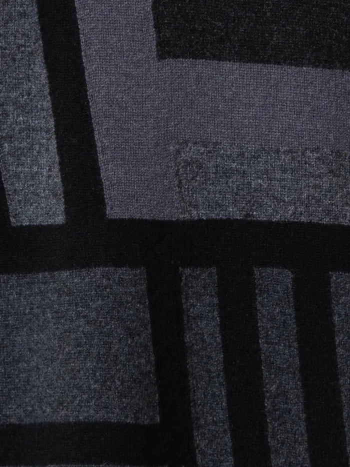 Zig Zag Trapezoid Intarsia Knit Dress Charcoalblack Women Akris Cashmere