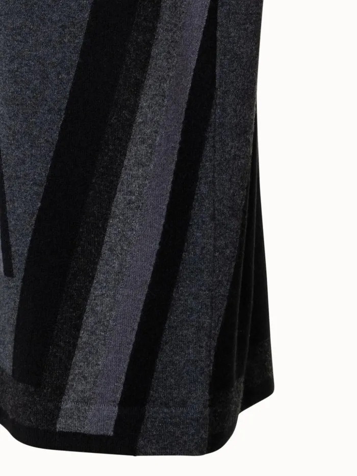 Zig Zag Trapezoid Intarsia Knit Dress Charcoalblack Women Akris Knitwear